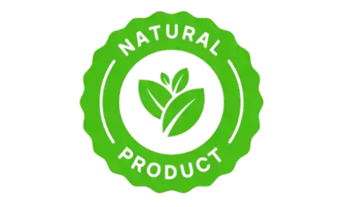 Nutritional badge confirming a 100% natural, non-GMO, and gluten-free botanical composition.